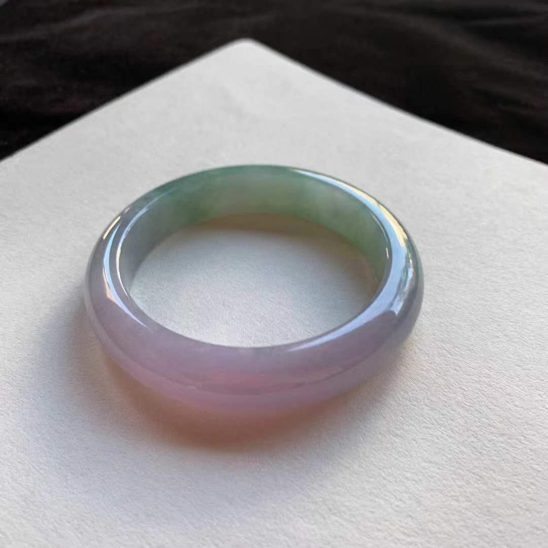 192346 61.8mm翡翠冰豔紫正圈手鐲 (60-62)