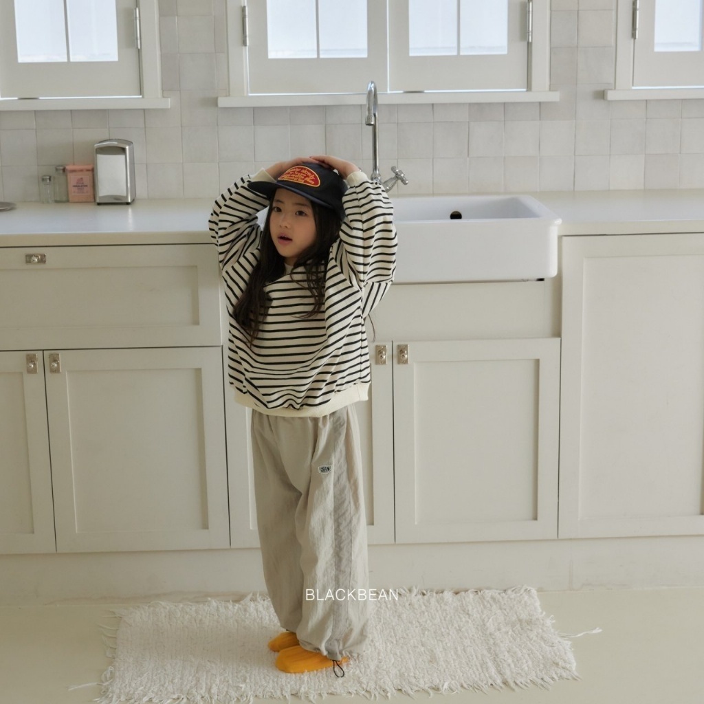 正韓春blackbean 小童兩色美式工裝線條褲