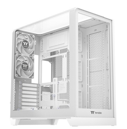 曜越Tt View 390 TG 雙倉 鷗翼式曲面玻璃 中直立式機殼​ (白色)