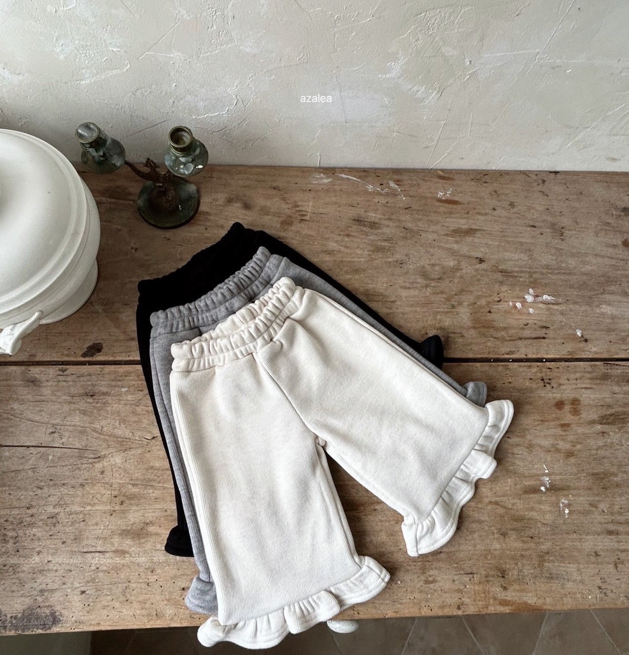 冬日浪漫荷葉寬褲