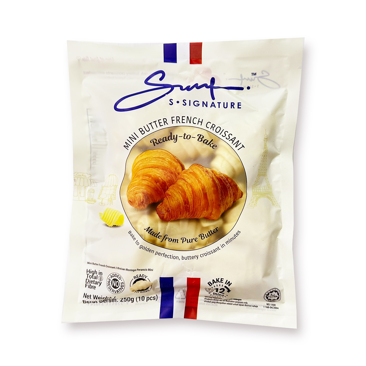 馬來西亞mak'cik迷你法式牛角包 (10個)｜可頌｜早餐｜麵包(急凍-18°C)