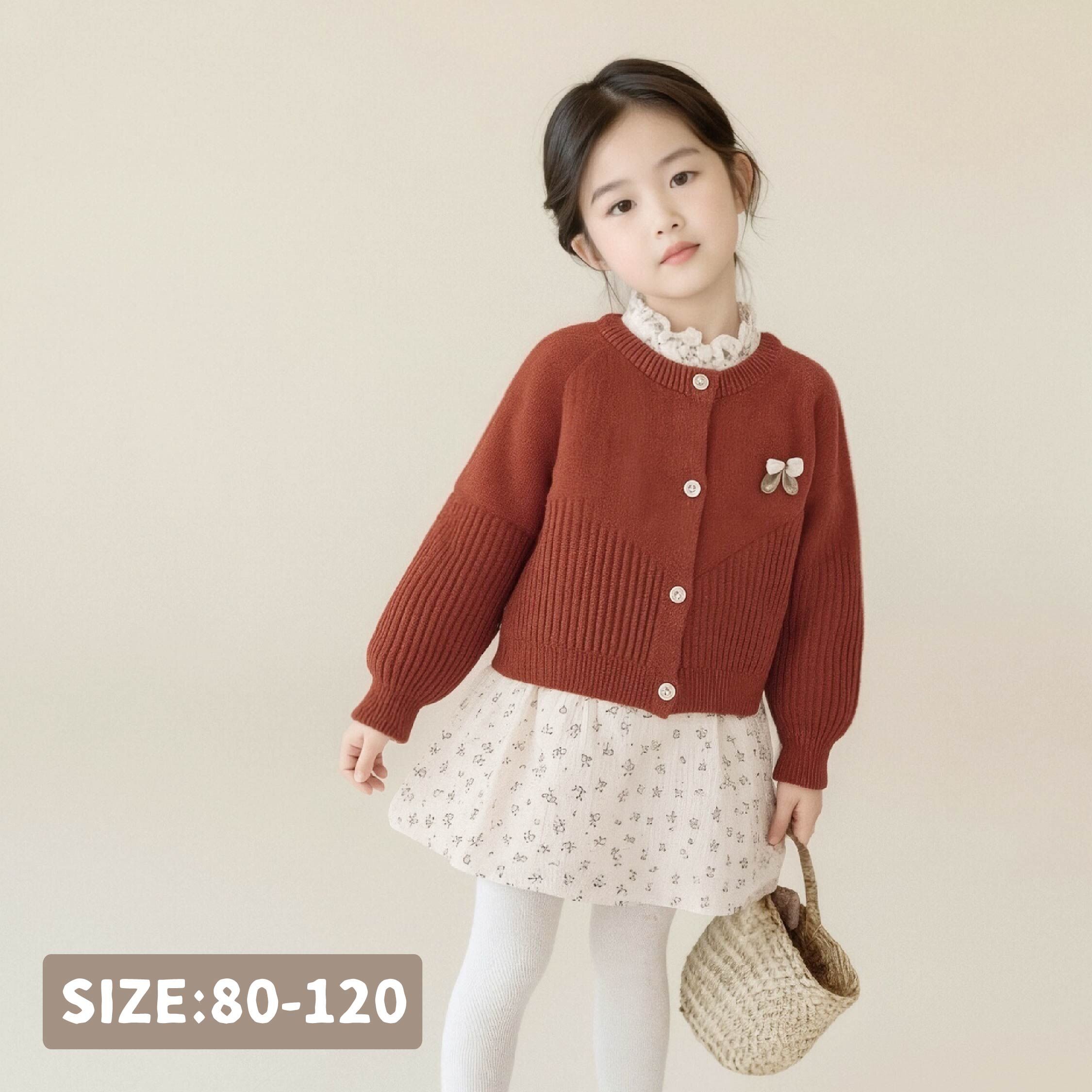 【H55851】典雅小碎花兩件式套裝/洋裝(附蝴蝶結別針)