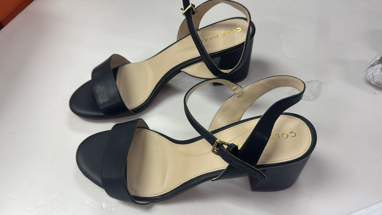 4G070 Cole Haan 黑色 坡跟涼鞋 size ：8B