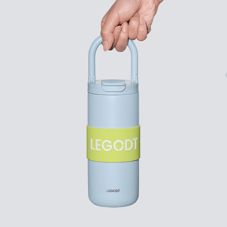 韓國 LEGODT 多巴胺繽紛提把保溫瓶 multi 600ml 霧藍