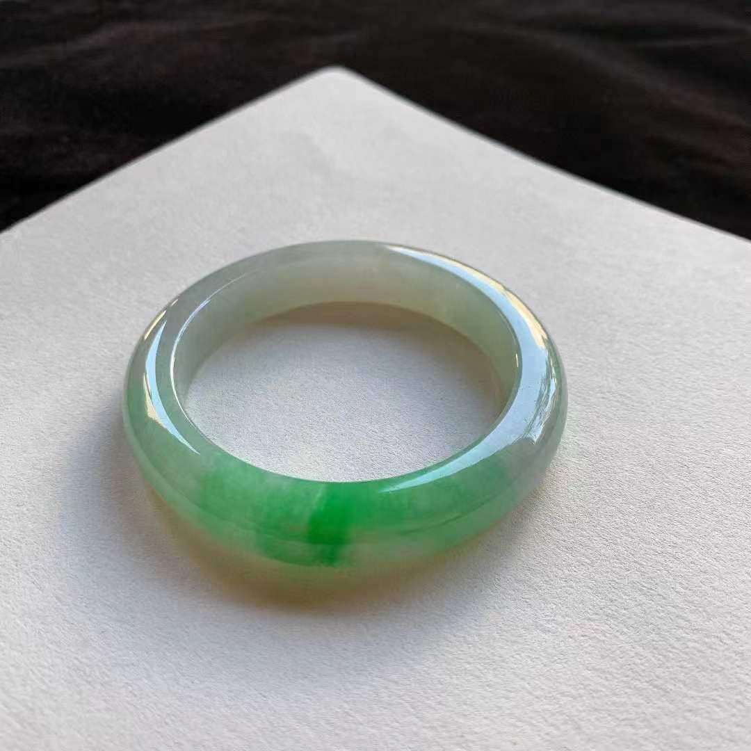 翡翠陽綠正圈手鐲,天然翡翠A玉, 緬甸玉, Jade, Jadeite