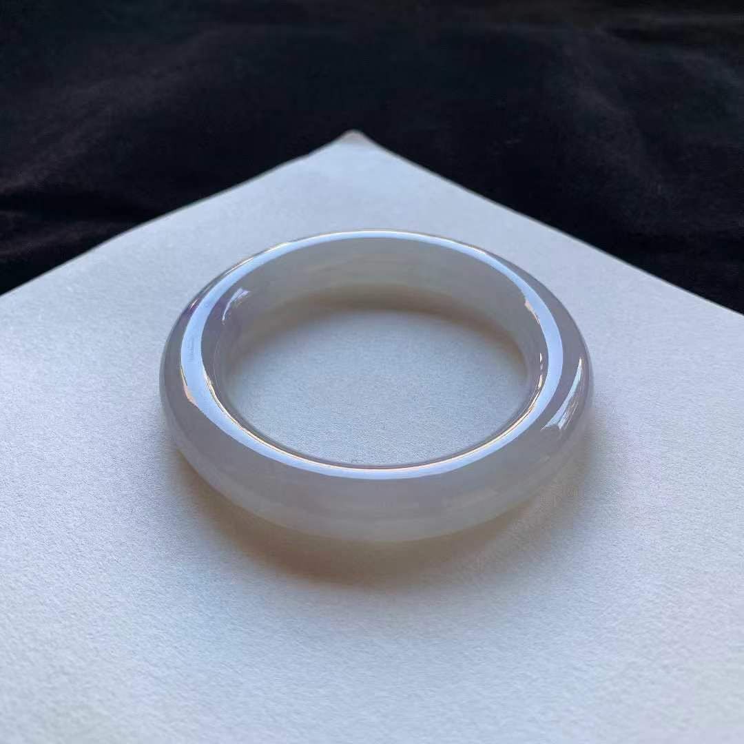 192351 55.8mm翡翠冰紫圓條手鐲 (54-56)