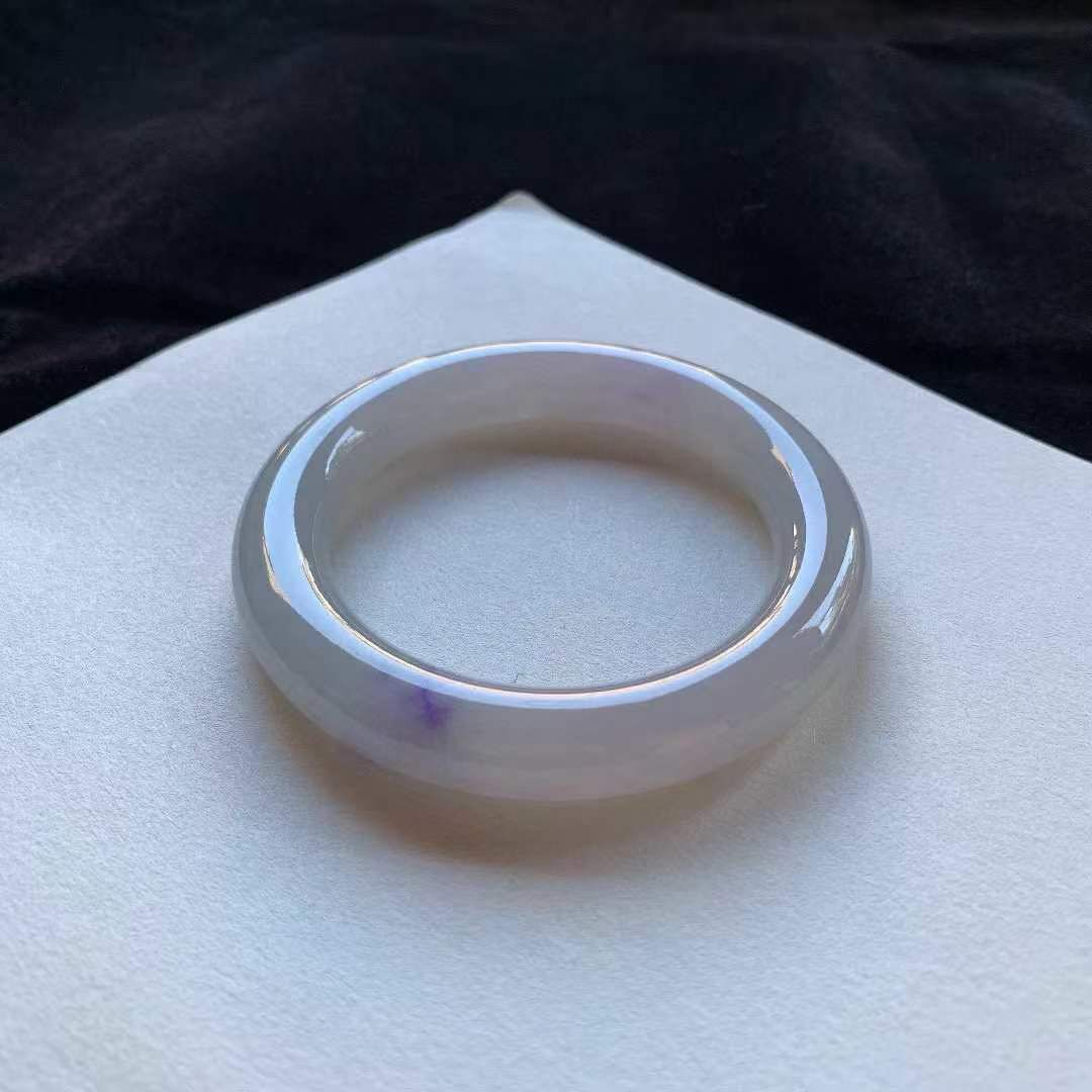 翡翠冰紫圓條手鐲,天然翡翠A玉, 緬甸玉, Jade, Jadeite