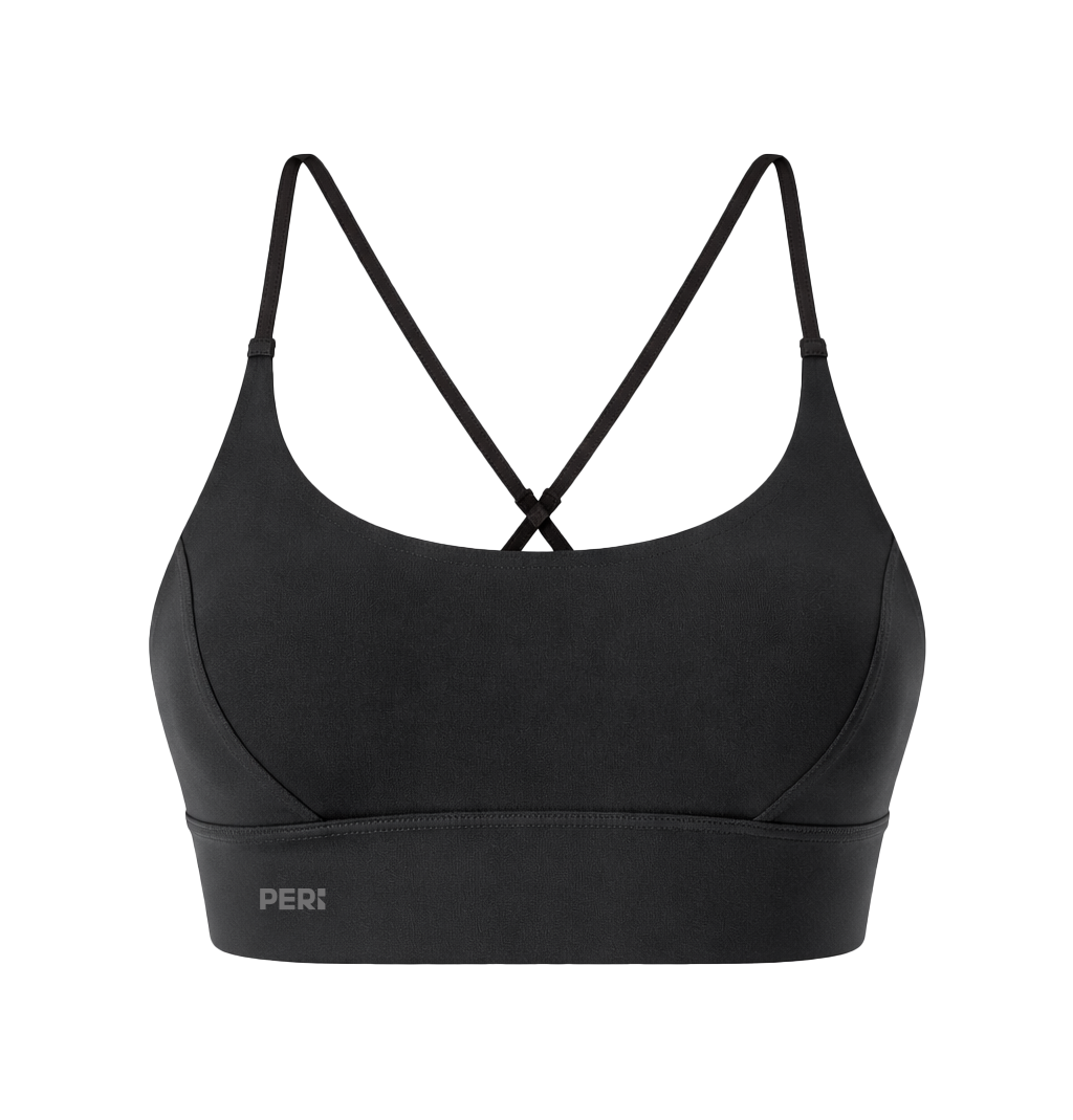 PERi｜細肩帶美背運動內衣 - 曜石黑