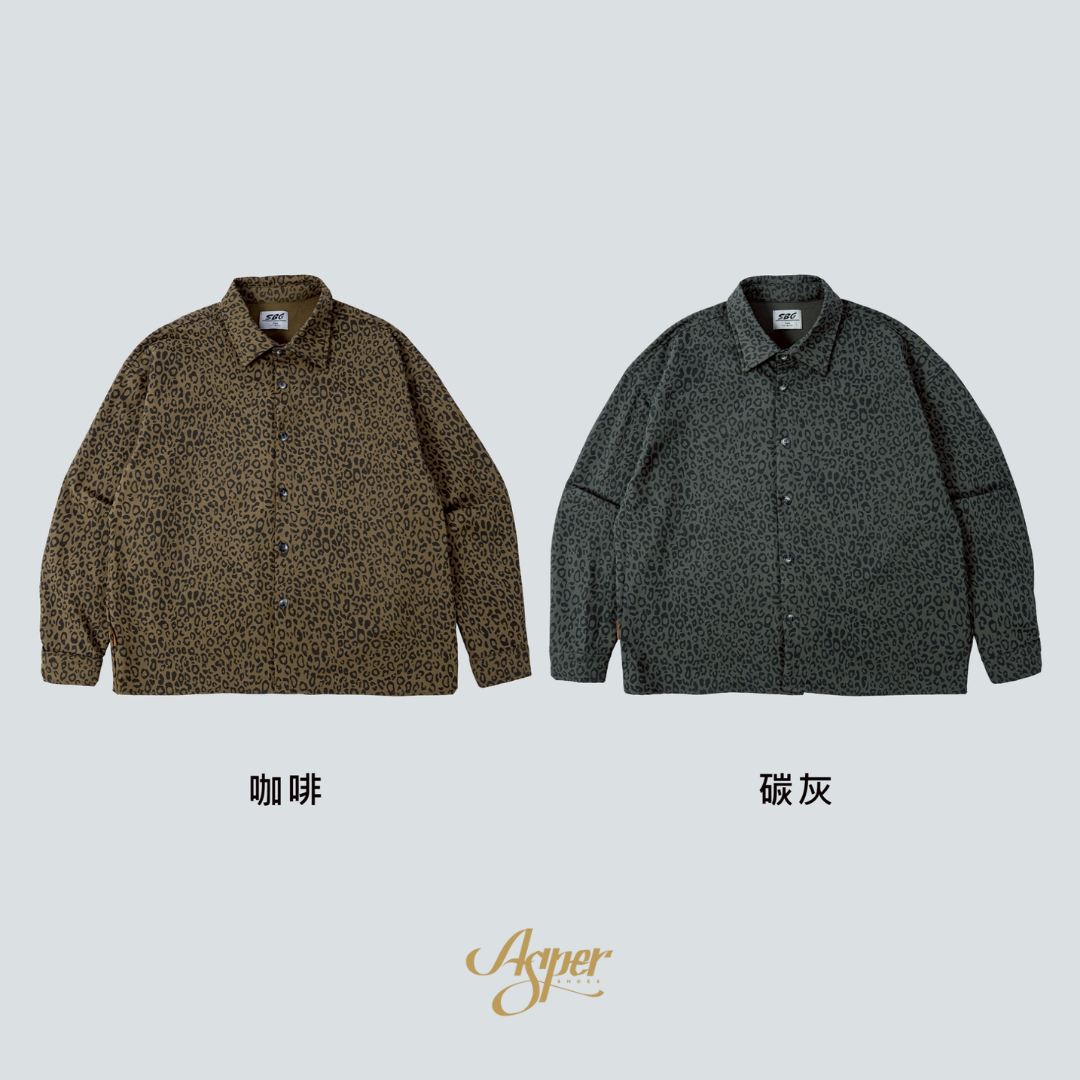 SBG 豹紋彈力長袖襯衫 SB8025