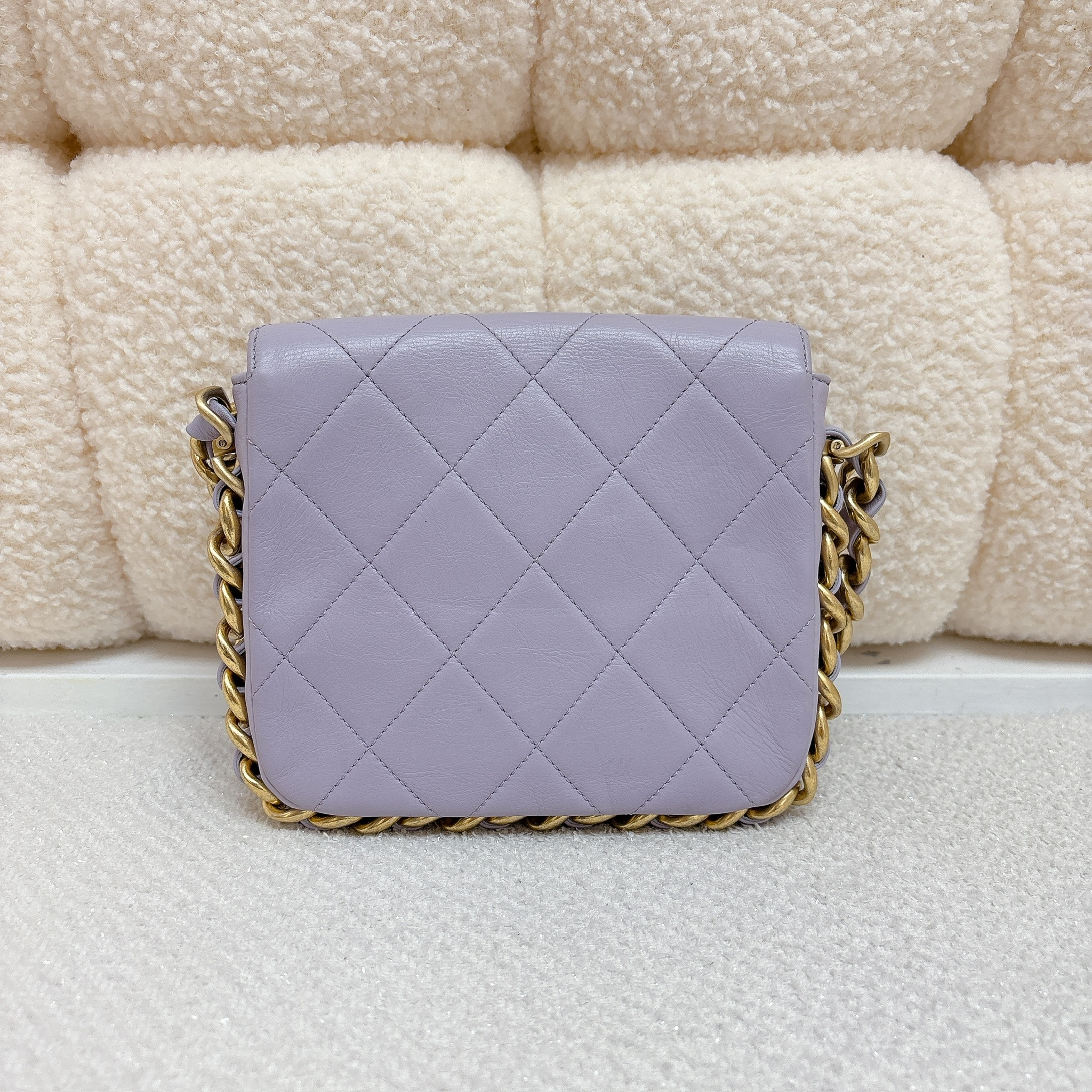 Chanel Flap Bag With Chain - Purple / Ghw