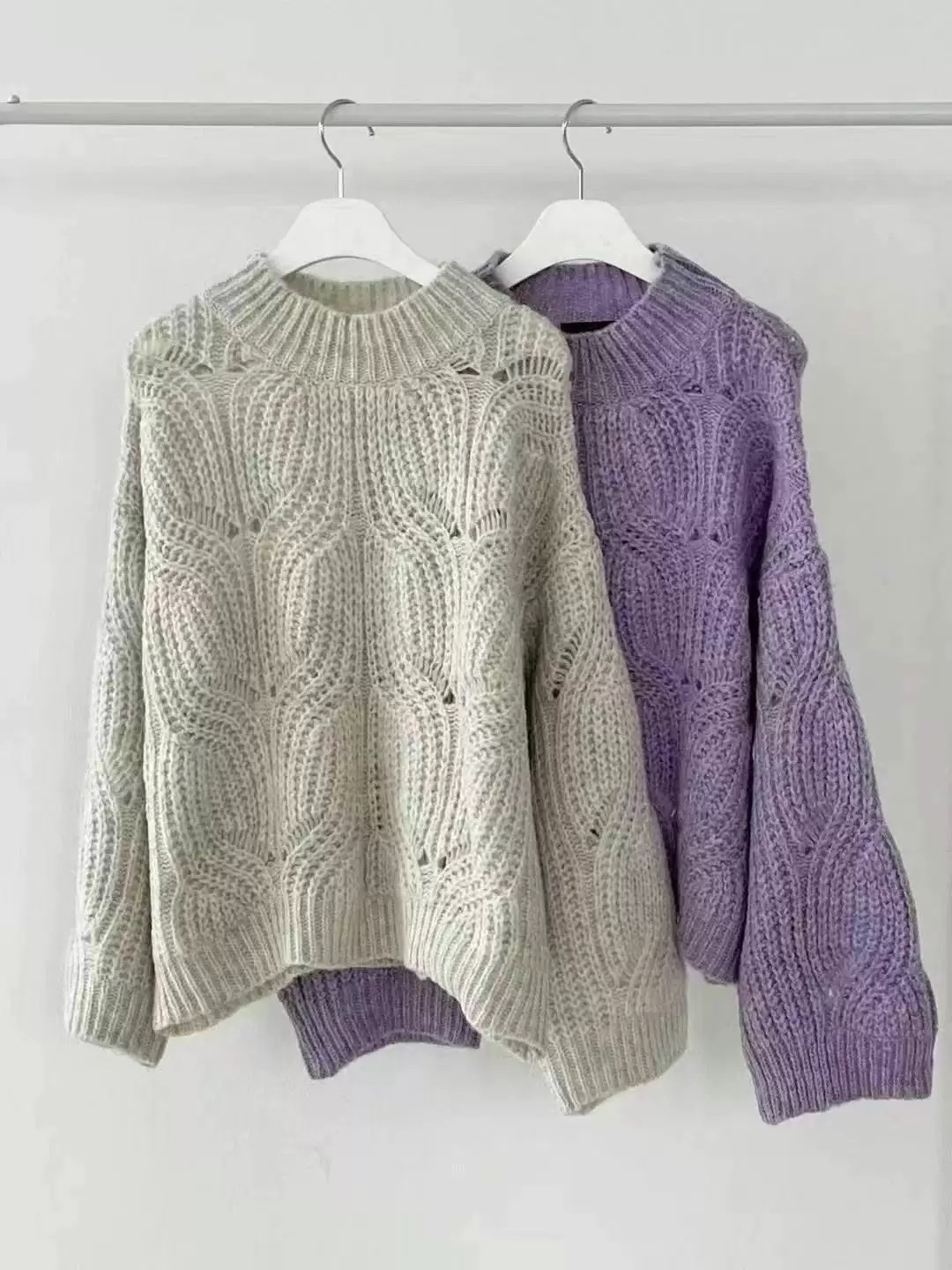 453 正韓超美鏤空鉤針毛衣