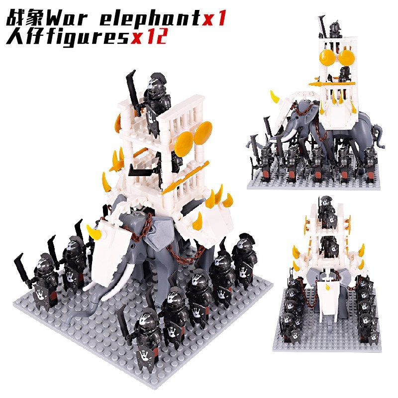 13 PCS / LOT Lord Of The Rings Uruk-Hai Orc Elephant Minifigures Fit Lego BIG17