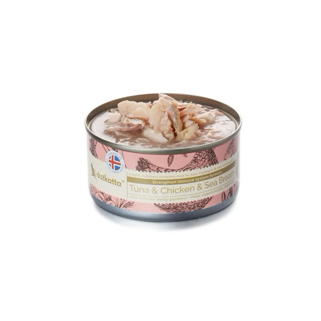 Astkatta 增強免疫配方 肉絲主食罐 80g (白鰹吞拿&雞肉&海鯛)