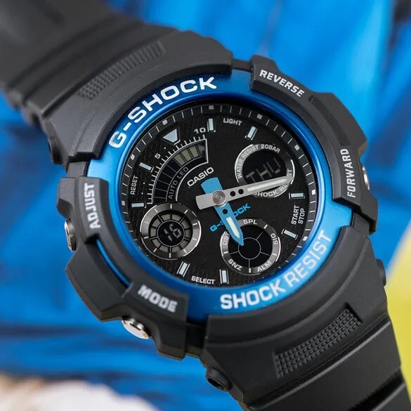 【CASIO 卡西歐】G-SHOCK 戶外旅行 極限運動 多功能耐衝擊 電子錶 手錶 AW-591-2A