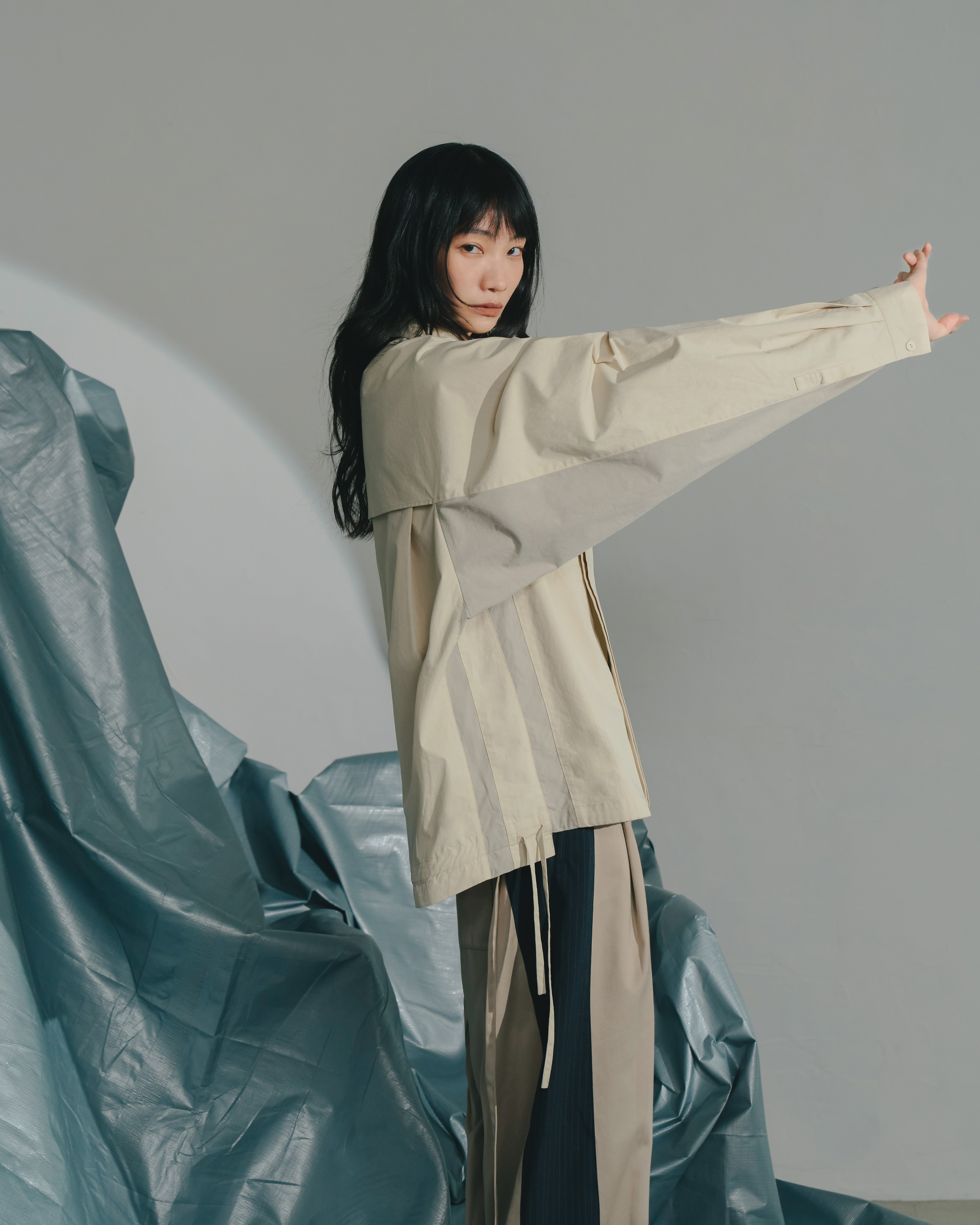 MELSIGN - 2 Tone Tailored Jacket - Beige