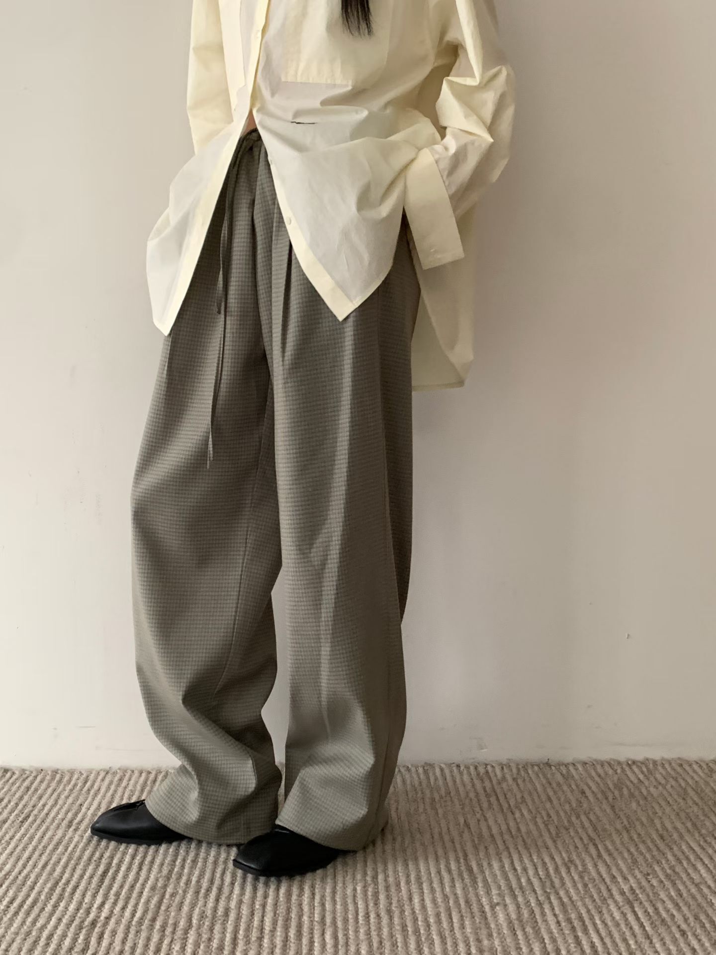 BG2603 checked casual pants