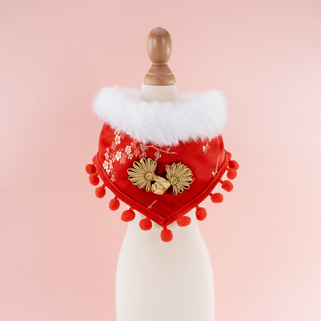 Red Floral Damask Collar