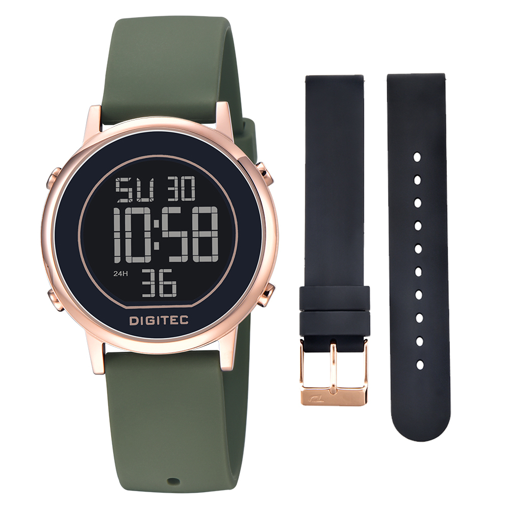 【DIGITEC 數碼科技 】 DGS-7126T 休閒運動繽紛 電子 玫瑰金殼 手錶