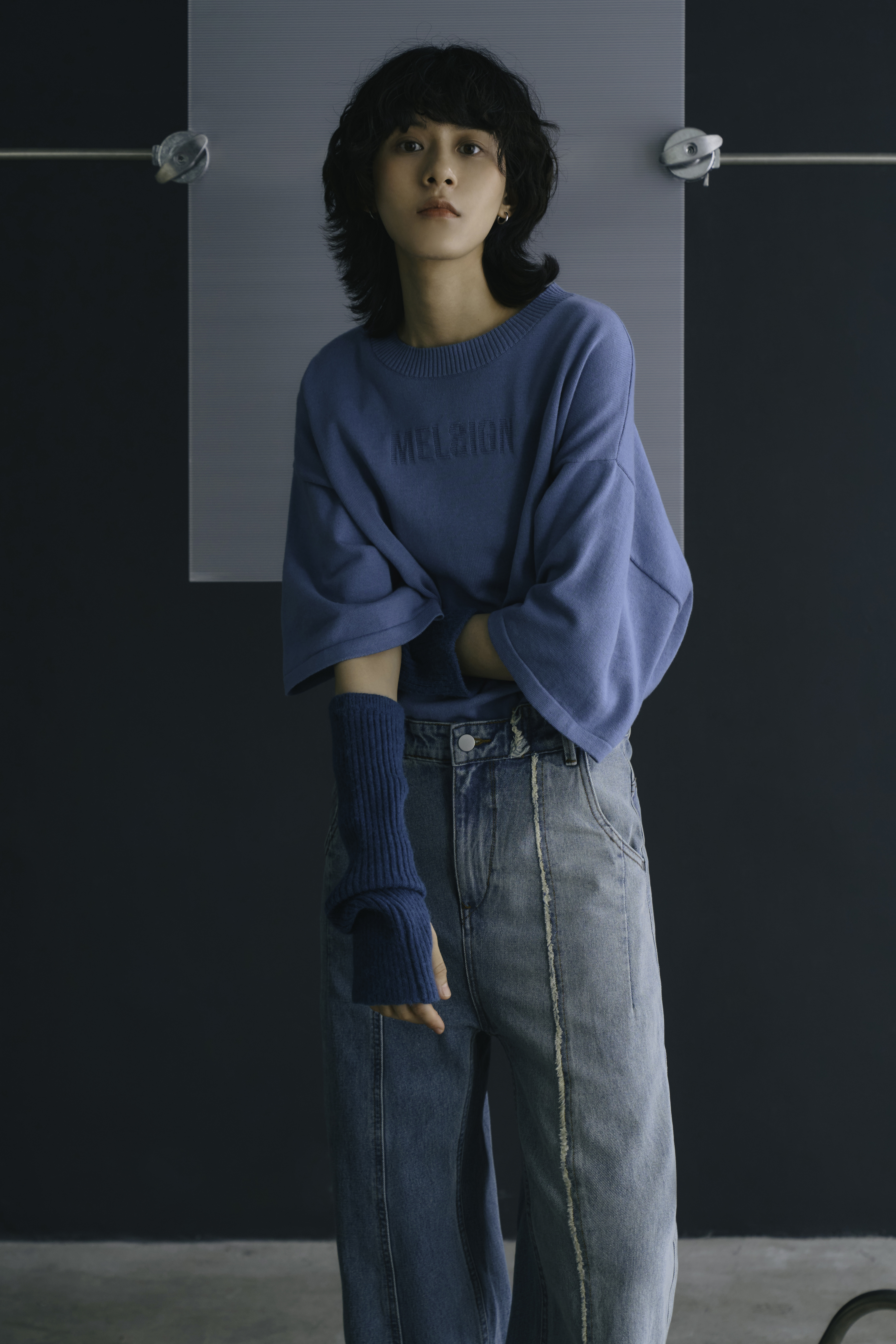 MELSIGN - Summer Knit Logo Tee - Sky