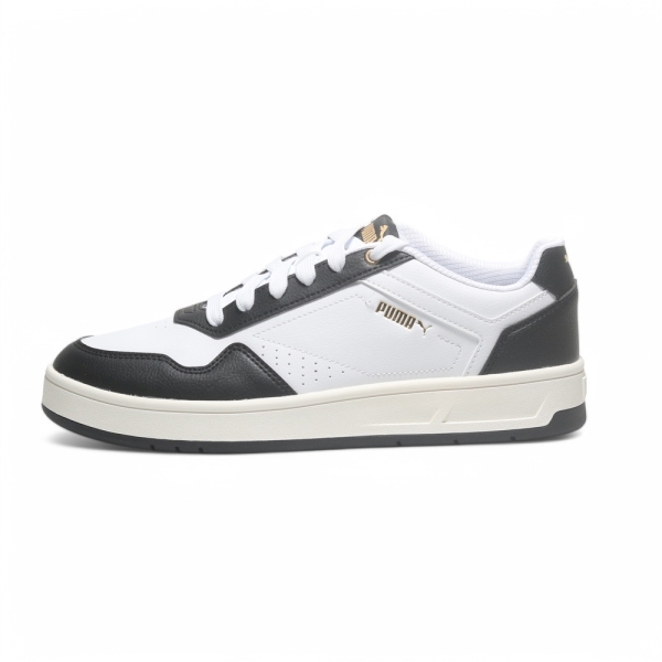 PUMA 休閒鞋 COURT CLASSIC 黑白 金標 皮革 復古款 男 39501819
