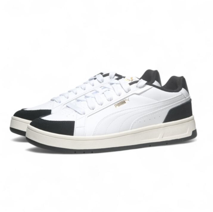 PUMA 休閒鞋 COURT CLASSICO 白黑 皮革 復古鞋 男女 40073101