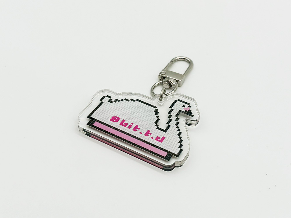 8bit Acrylic Keychain Swan Boat Pink