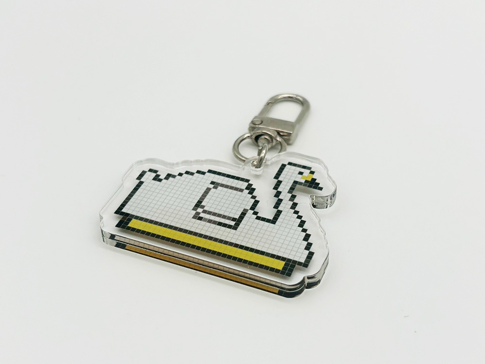 8bit Acrylic Keychain Swan Boat Yellow