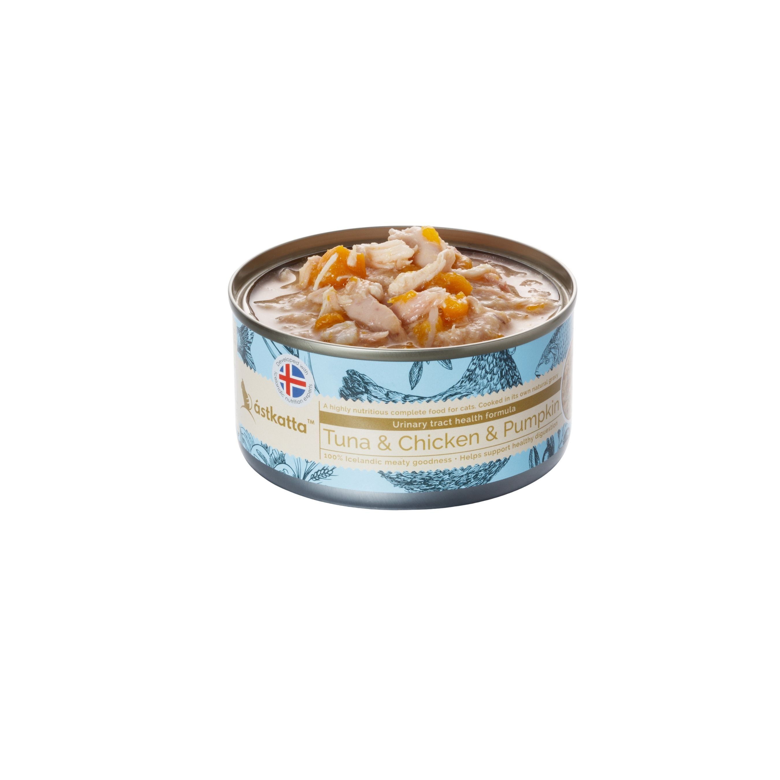 Astkatta 泌尿道健康配方 肉絲主食罐 80g (白鰹吞拿&雞肉&南瓜)