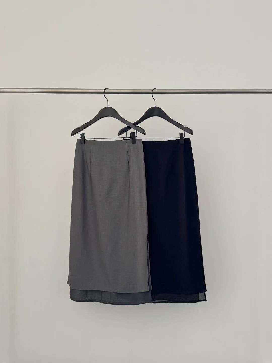 DR5403 側開衩雙層直筒長裙 *特價* (優惠碼同充值購物金不適用)