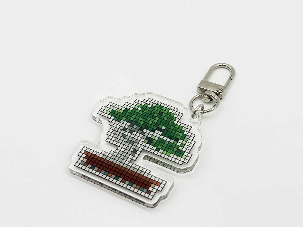 8bit Acrylic Keychain Little Stamp of Bonsai