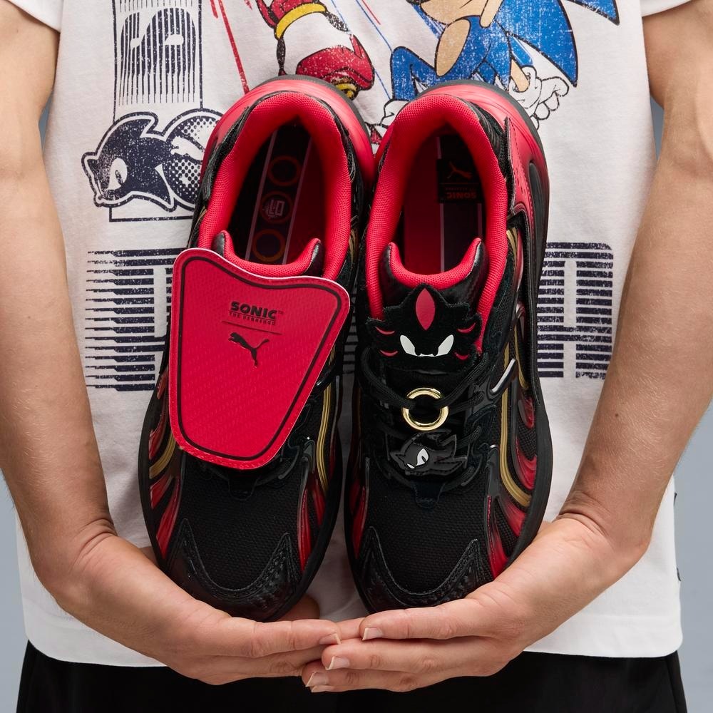 男女鞋 PUMA x SONIC THE HEDGEHOG INVERSE 黑紅色 音速小子 聯名 厚底 休閒 運動鞋【403646-01】
