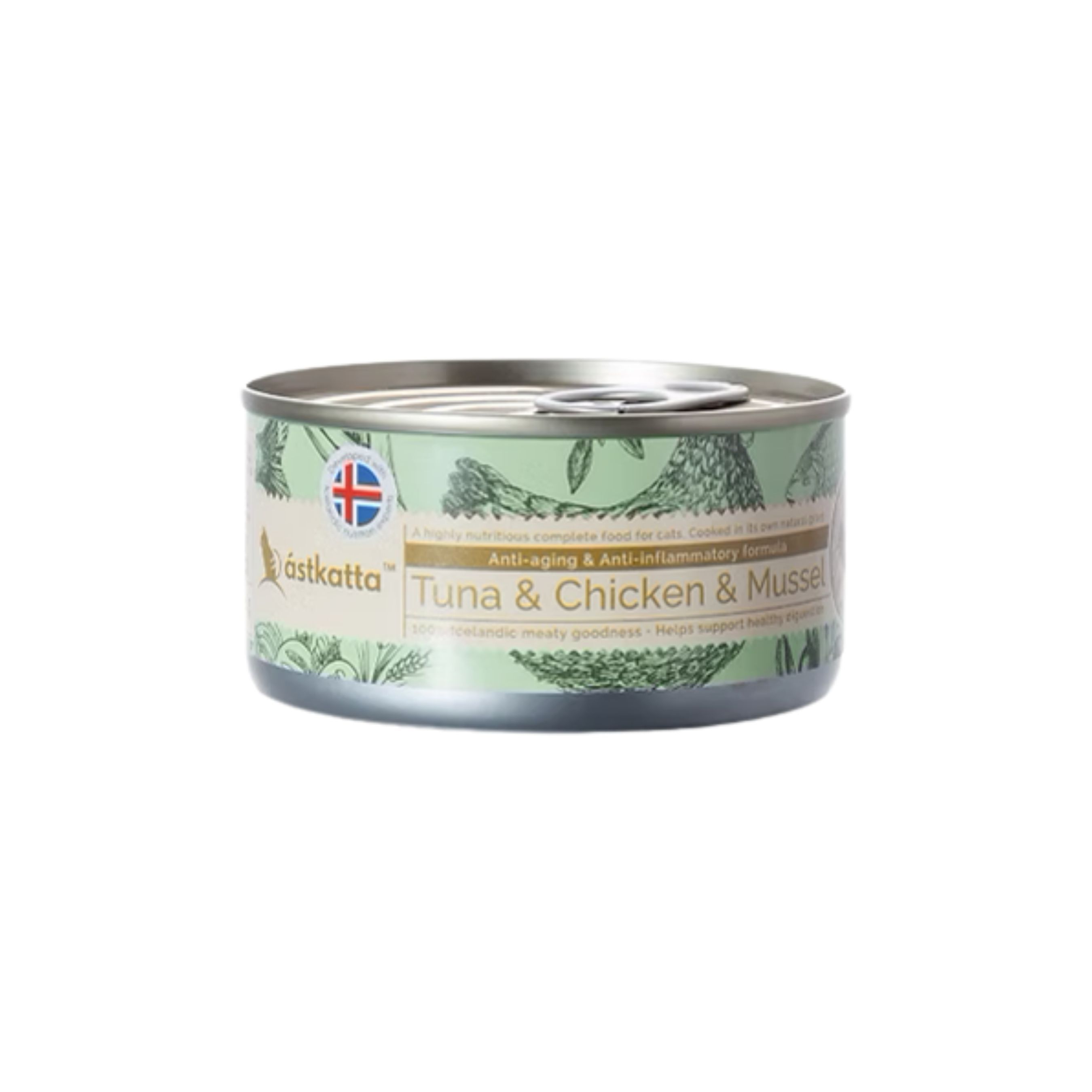 Astkatta 抗老化＋骨骼健康配方 肉絲主食罐 80g (白鰹吞拿&雞肉&綠唇貽貝)