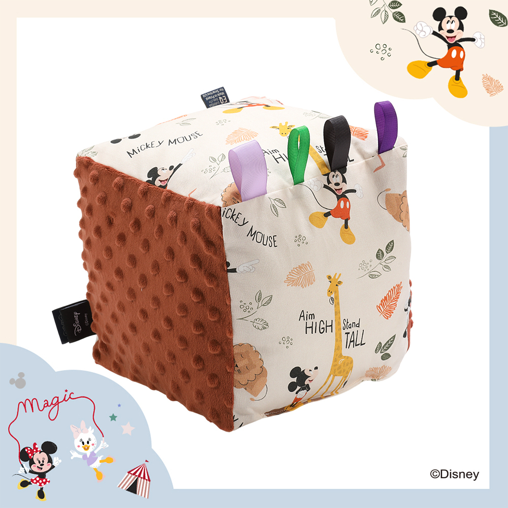 La Millou波蘭 五感標籤豆豆球｜米奇系列_動物園篇(奶油米底)｜奶油紅絲絨