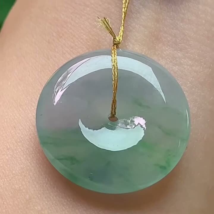 翡翠平安扣 (23.6mm直徑),天然翡翠A玉, 緬甸玉, Jade, Jadeite
