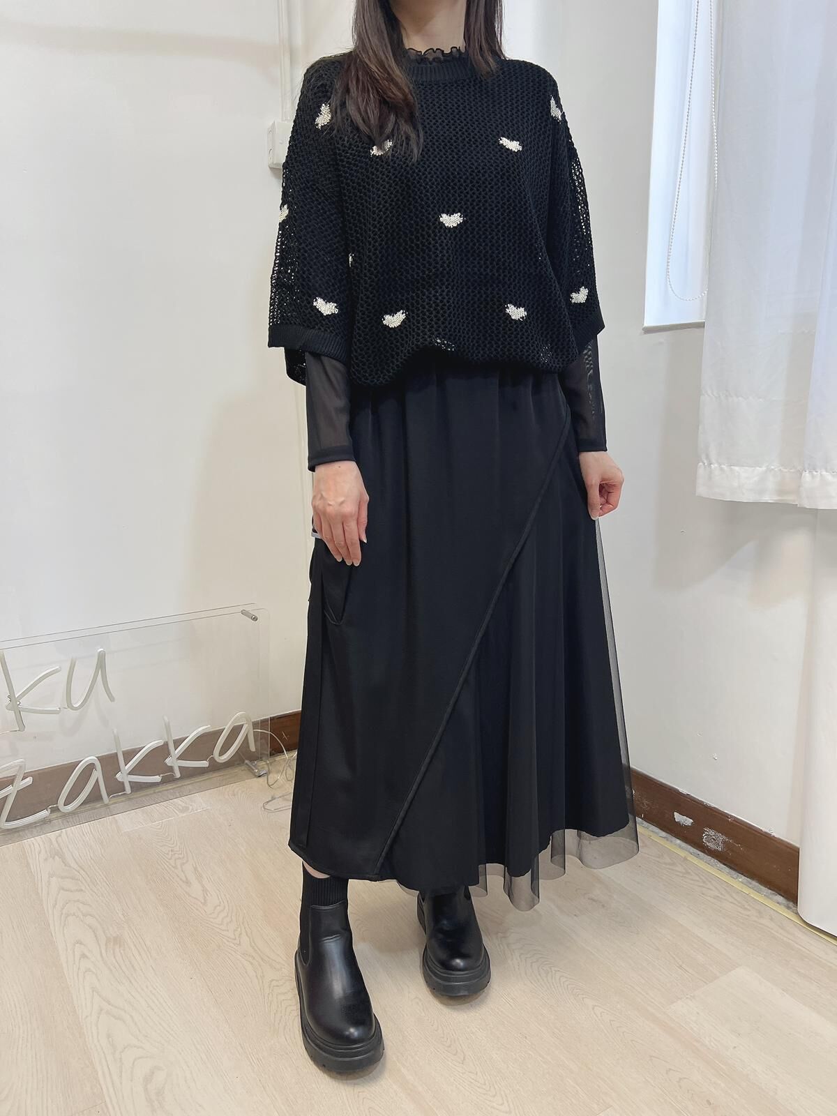 FY 心型網眼針織衫