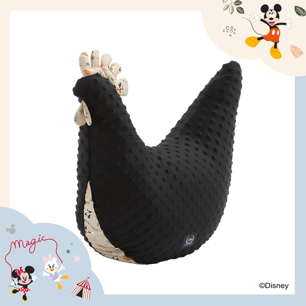 La Millou波蘭 黛安奶奶的雞｜豆豆哺乳枕｜米奇系列_動物園篇(質感棕底)｜法蘭黑炫風