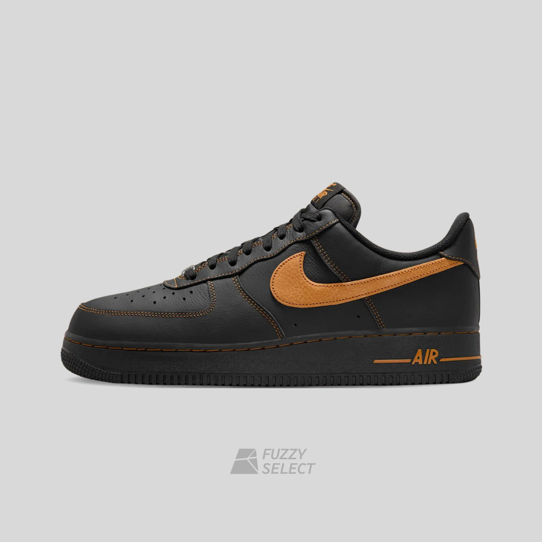 【逢甲 FUZZY】Nike Air Force 1 "Black/Tan" 縫線 黑金 HQ2037-003