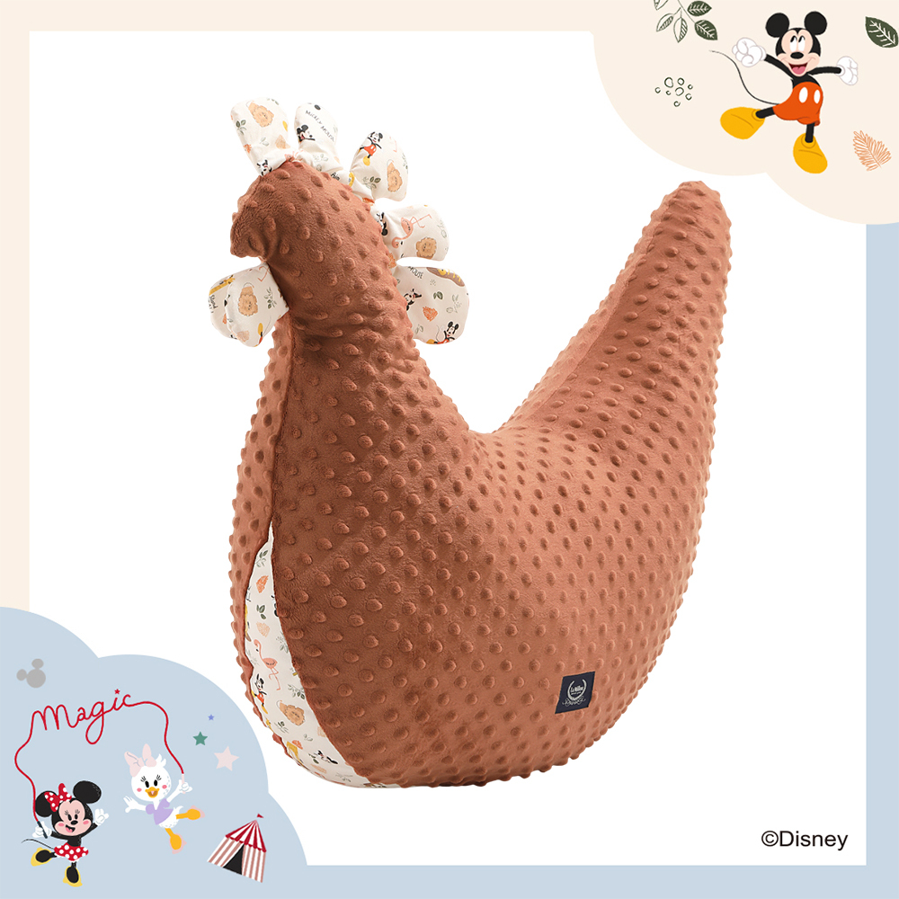 La Millou波蘭 黛安奶奶的雞加大｜豆豆哺乳枕｜動物園篇(奶油米底)｜奶油紅絲絨