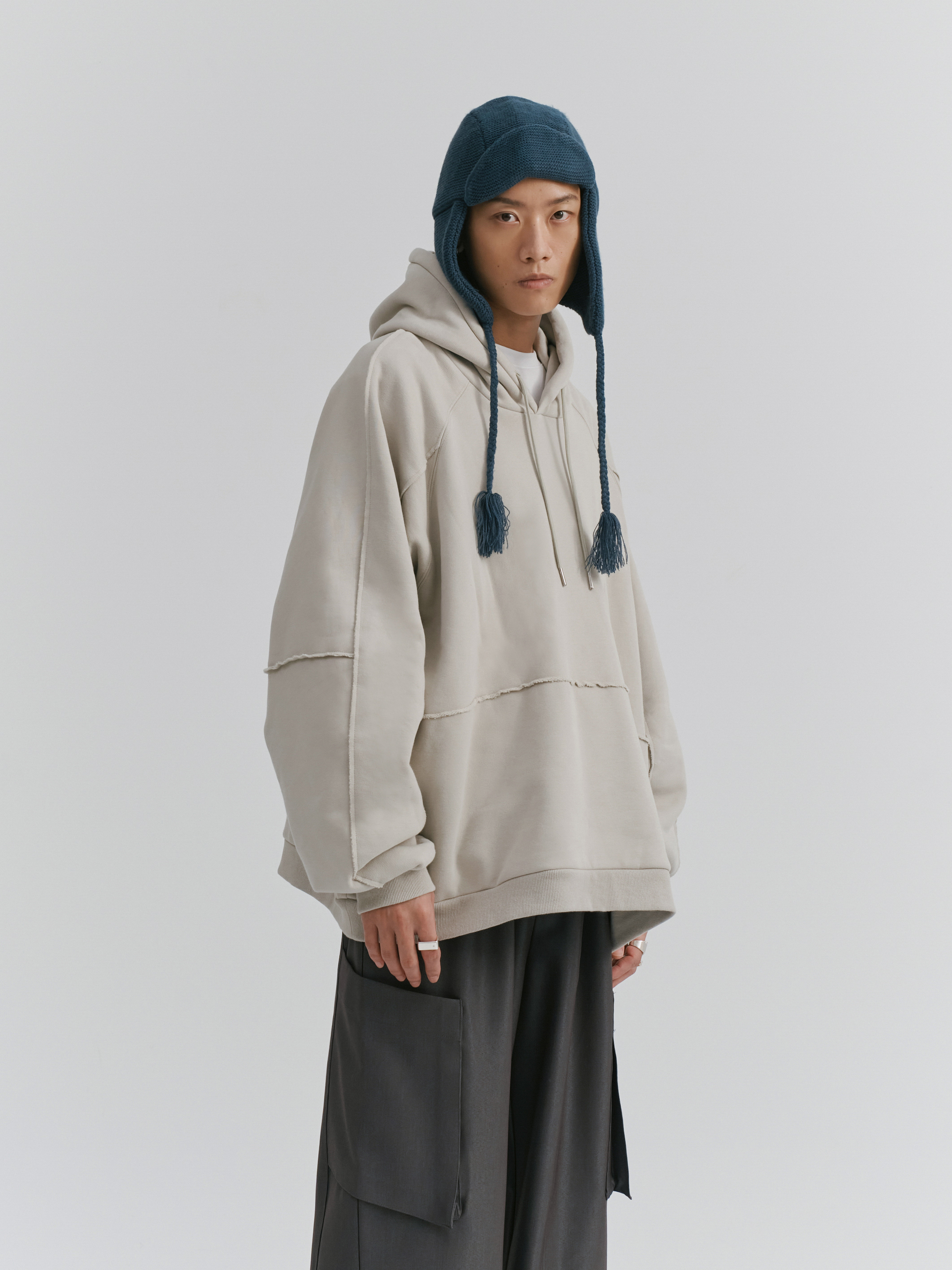 MELSIGN X mouggan - HOODIE SWEATER - LIGHT GREY