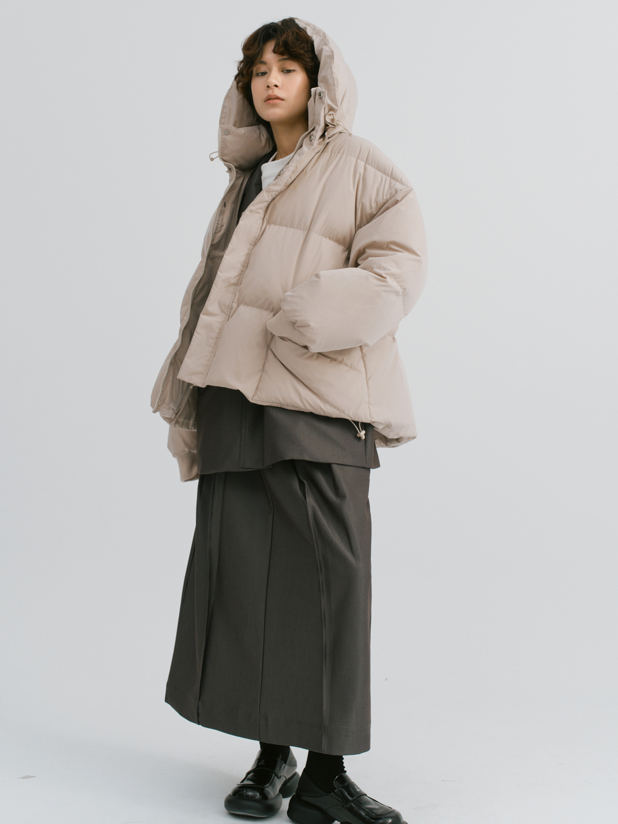 MELSIGN X mouggan - DOWN JACKET - LIGHT BROWN