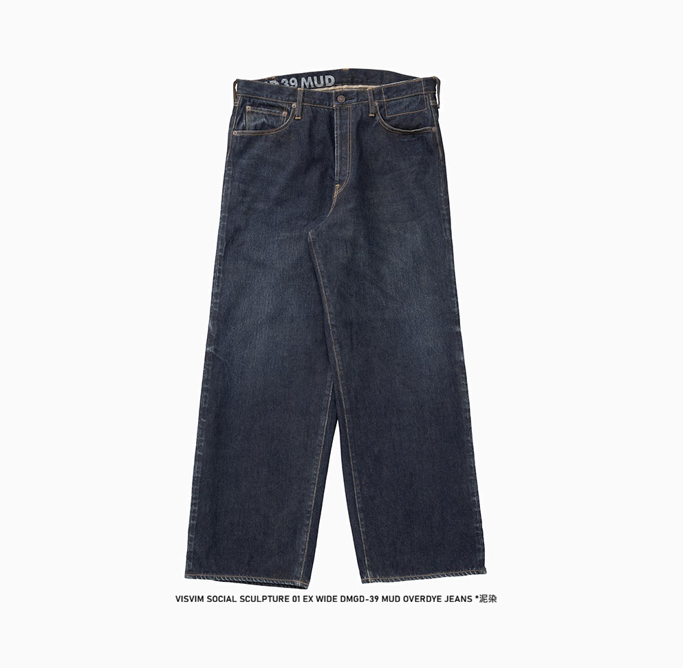 RE-STOCK: VISVIM SOCIAL SCULPTURE 01 EX WIDE DMGD-39 MUD OVERDYE JEANS *泥染 - PRE ORDER ITEM (預訂中)