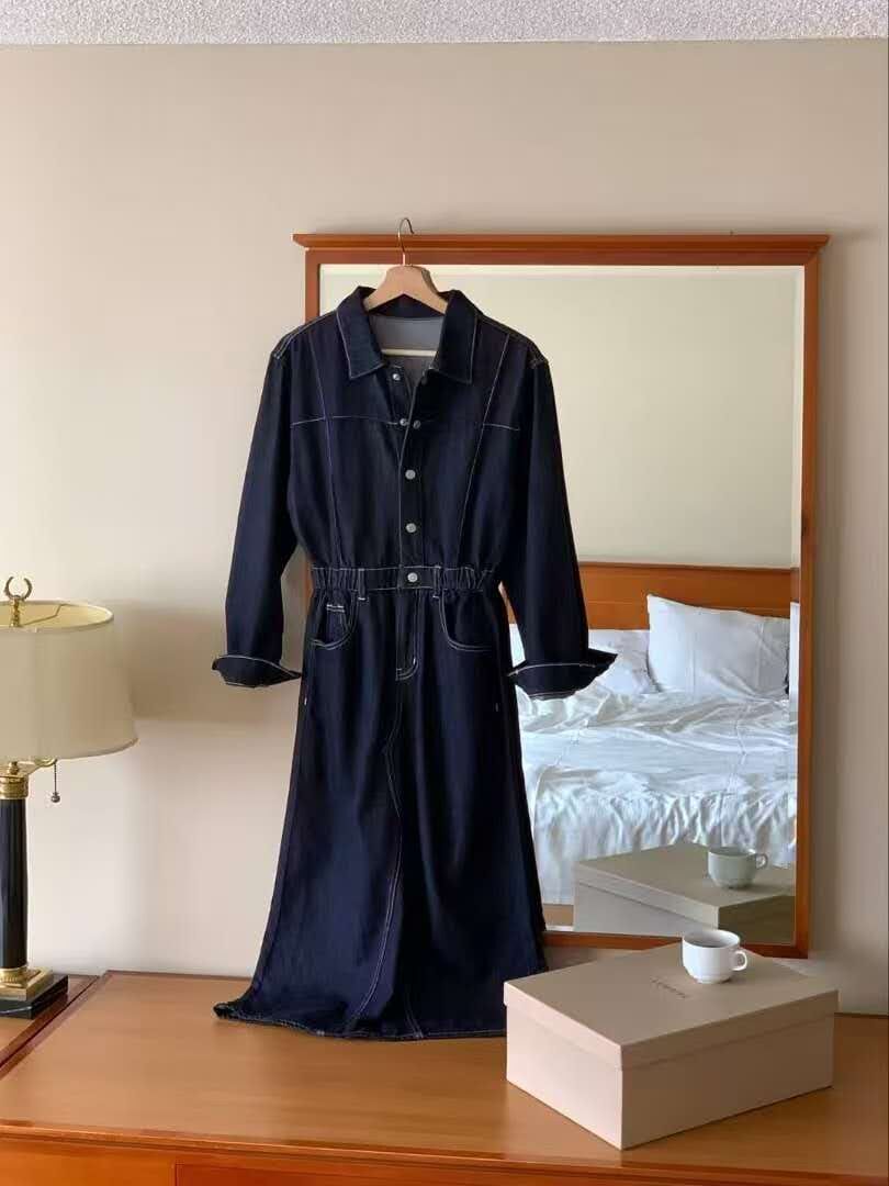 DR5409 翻領明車線牛仔連身裙 - S *特價* (優惠碼同充值購物金不適用)