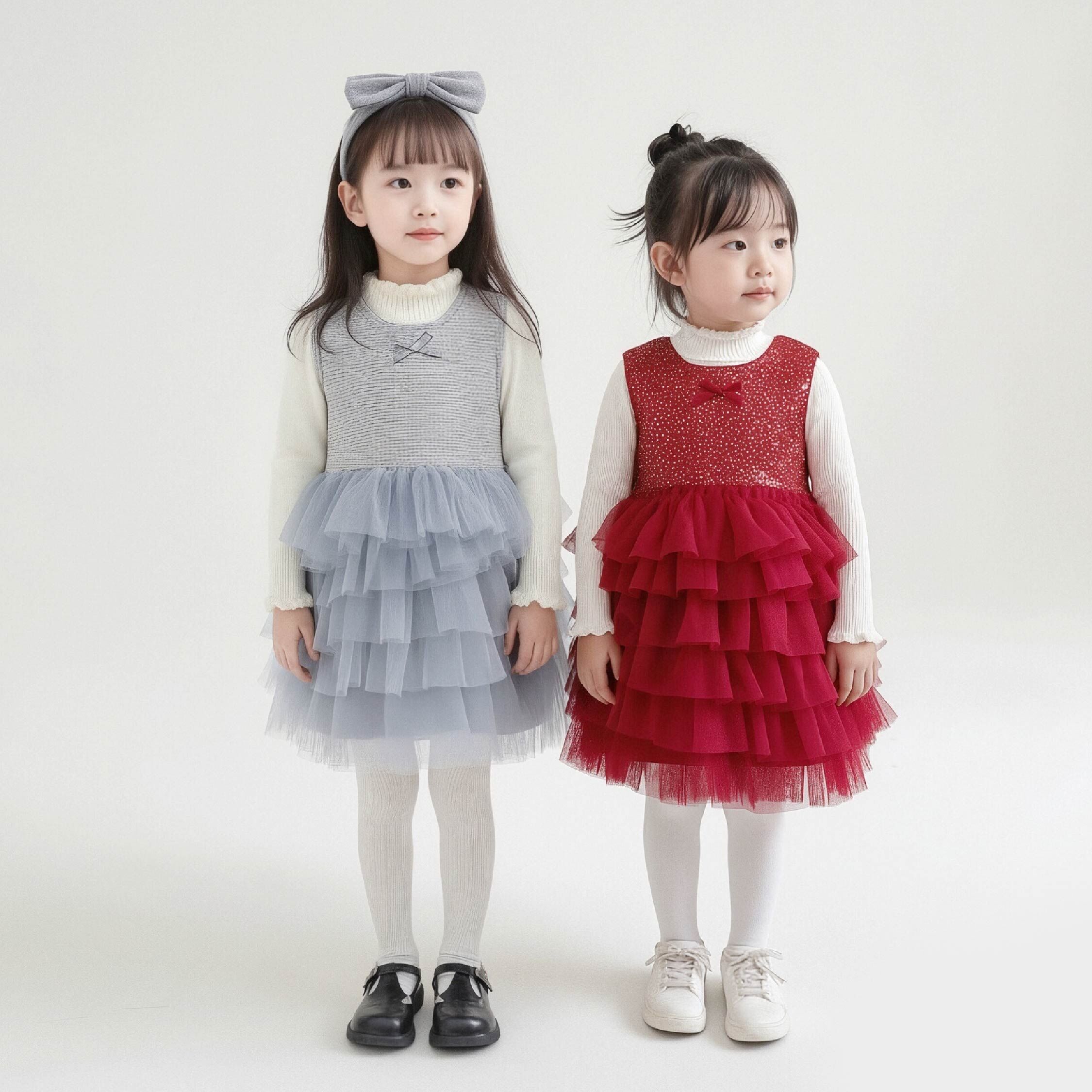 【H55855】華麗閃閃亮片兩件式套裝/洋裝＊二色