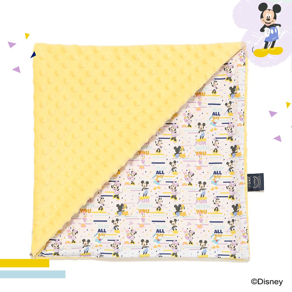 La Millou 單面巧柔豆豆毯｜米奇系列_嚮一起篇｜清恬芒果黃