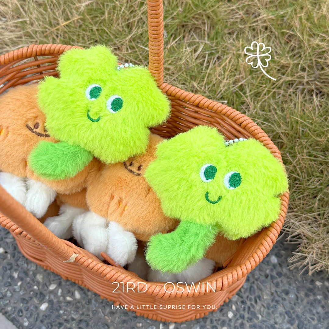 微笑 幸運四葉草 毛絨吊飾