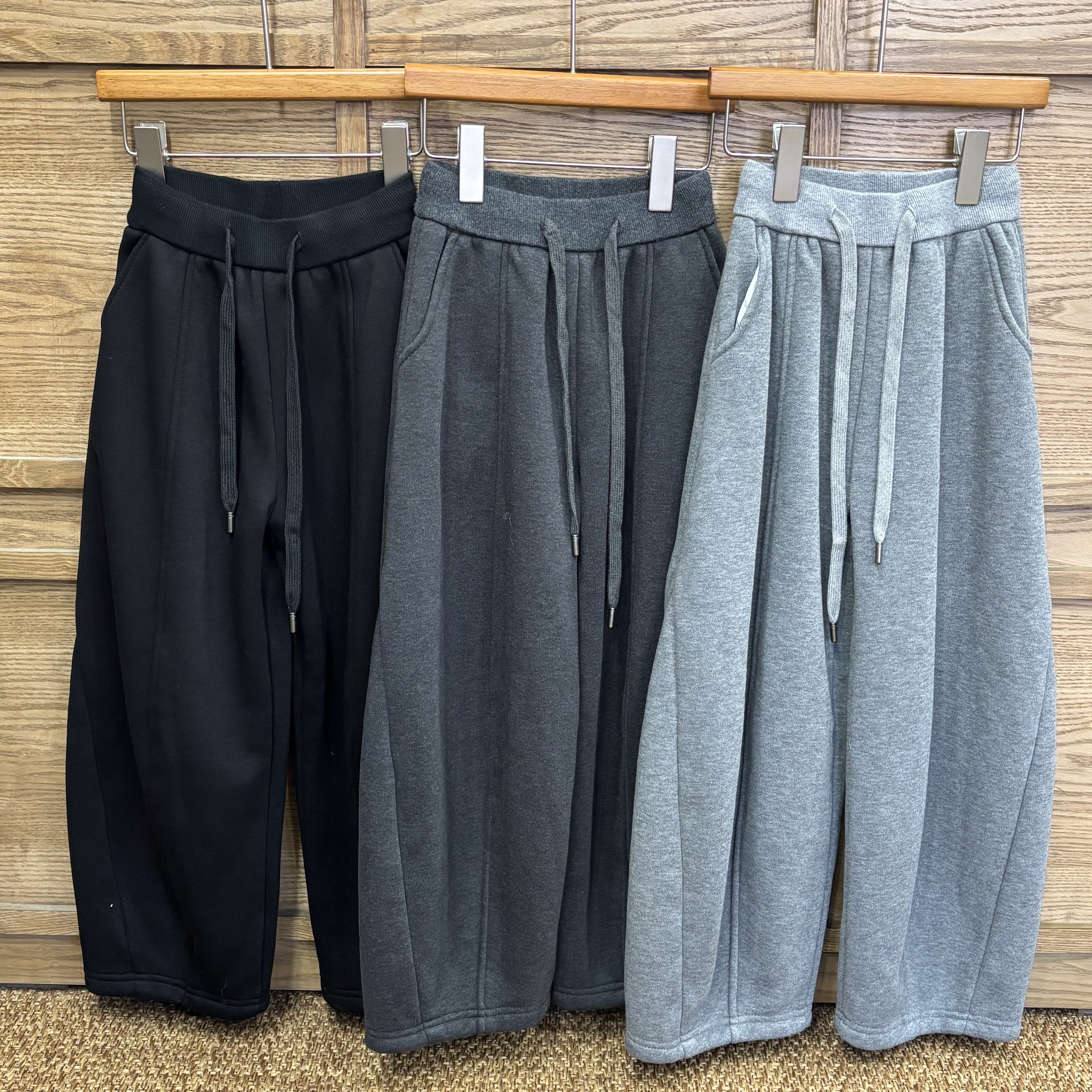 A03826壓線彎刀刷毛棉褲