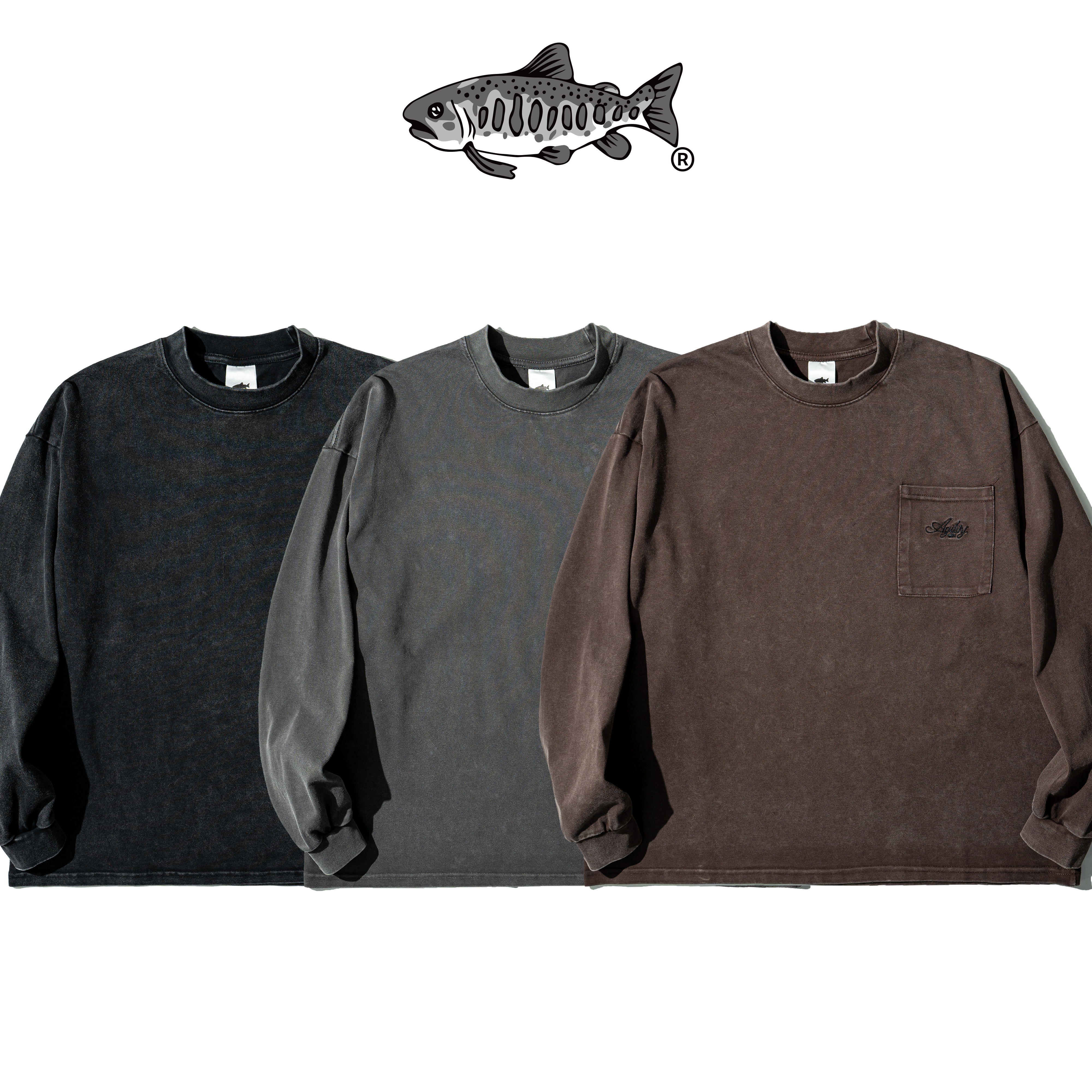 AGILITY Boxy LS Pocket Tee / Washed 寬短 水洗 口袋長袖Tee [WS30]