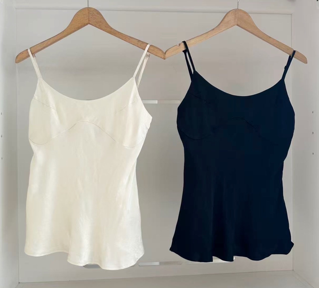 SATIN STRAP BROCADE TOP