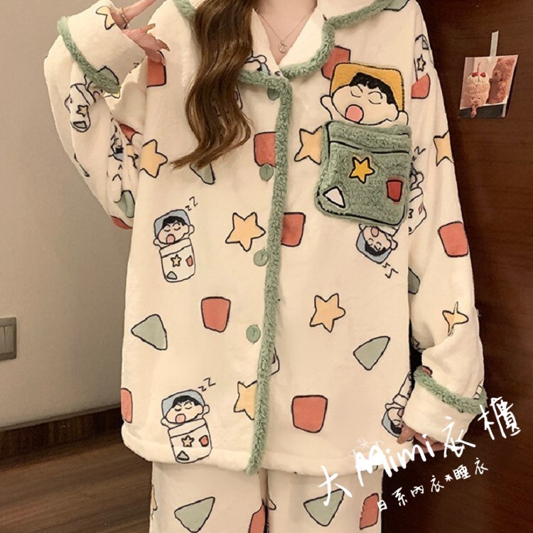 🔥暖呼呼系列-蠟筆小新法蘭絨睡衣