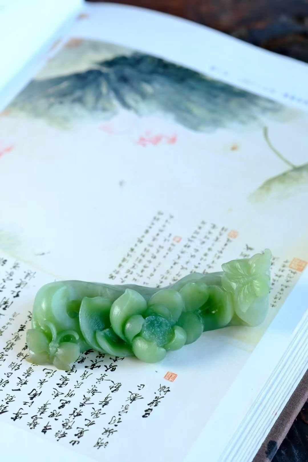 和田玉福疊連連,天然和田玉軟玉